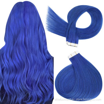 Colored High quality Human Hair Extensions Soft Straight Colored Remy Tape in human Hair Extensions tape weft hair extensions